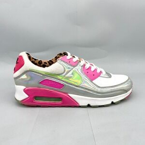 Nike Air Max 90 LX Laser Fuchsia Womens 11 Leopard Iridescent Pink CQ2559-100